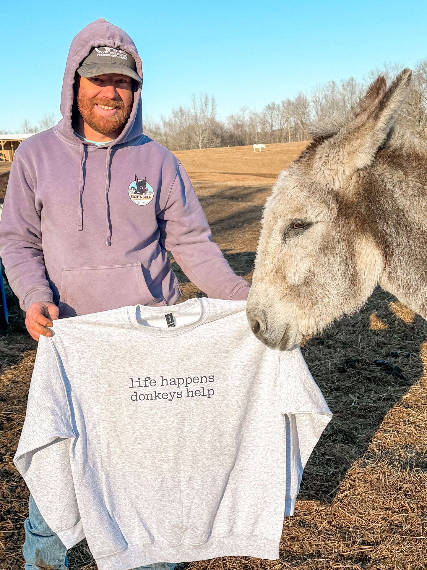 Life Happens, Donkeys Help Sweatshirt *Pre-Order*