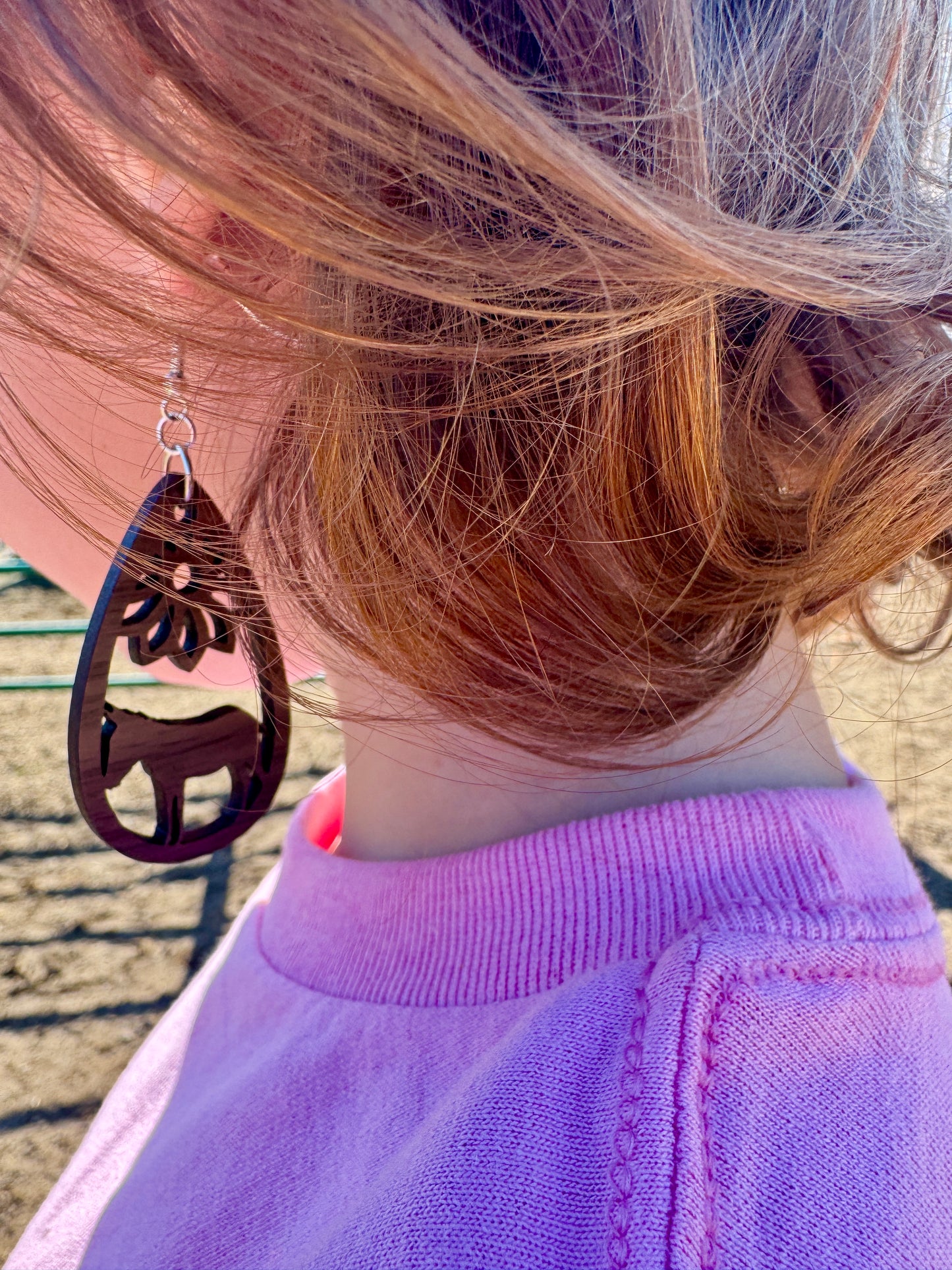 Walnut Teardrop Donkey Earrings